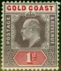 Old Postage Stamp from Gold Coast 1904 1d Dull Purple & Carmine SG50 V.F Very Lightly Mtd Mint