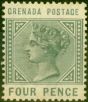 Old Postage Stamp from Grenada 1883 4d Greyish Slate SG33 Fine Lightly Mtd Mint
