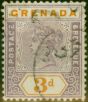 Collectible Postage Stamp Grenada 1895 3d Mauve & Orange SG52 Fine Used
