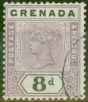 Rare Postage Stamp from Grenada 1895 8d Mauve & Black SG54 V.F.U