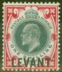 Collectible Postage Stamp from British Levant 1905 1s Dull Green & Carmine SGL10a Chalk Paper Fine & Fresh LMM