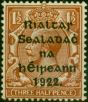 Rare Postage Stamp Ireland 1922 1 1/2d Red-Brown SG10 V.F MNH