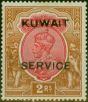 Collectible Postage Stamp from Kuwait 1923 2R Carmine & Brown SG011 Fine LMM