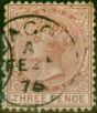 Valuable Postage Stamp Lagos 1875 3d Red-Brown SG3 Good Used
