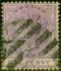 Rare Postage Stamp from Lagos 1876 1d Lilac-Mauve SG10 Fine Used