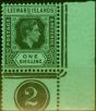 Rare Postage Stamp from Leeward Islands 1938 1s Black-Emerald SG110 Fine Mtd Mint Pl. 2 Corner Marginal