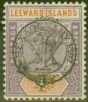 Valuable Postage Stamp from Leewards Is 1897 4d Dull Mauve & Orange SG12 Fine Lightly Mtd Mint