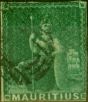 Collectible Postage Stamp from Mauritius 1858 Green SG27 Good Used