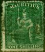 Collectible Postage Stamp from Mauritius 1862 1s Deep Green SG55 Fine Used Stamp