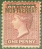 Collectible Postage Stamp from Montserrat 1883 1d Red SG6a Inverted S Fine Mtd Mint Scarce