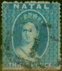 Rare Postage Stamp Natal 1861 3d Blue SG11 Good Used