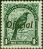 Old Postage Stamp New Zealand 1937 1s Deep Green SG0131 Fine LMM