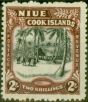 Rare Postage Stamp Niue 1945 2s Black & Red-Brown SG96 Fine LMM