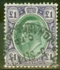 Old Postage Stamp from Transvaal 1908 £1 Green & Violet SG272 Fine Used C.T.O
