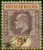 Rare Postage Stamp Northern Nigeria 1907 5d Dull Purple & Chestnut SG24a Chalk Fine Used