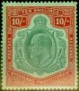 Old Postage Stamp from Nyasaland 1908 10s Green & Red-Green SG80 Good Mtd Mint