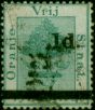 Valuable Postage Stamp O.F.S 1881 1d on 5s Green SG26 Type f Good Used