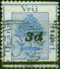 Old Postage Stamp from Orange Free State 1882 3d on 4d Ultramarine SG42 Type E Good Used