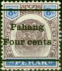 Old Postage Stamp from Pahang 1899 4c on 8c Dull Purple & Ultramarine SG25 Fine Lightly Mtd Mint