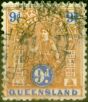 Valuable Postage Stamp from Queensland 1903 9d Brown & Ultramarine SG265 Fine Used