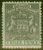 Valuable Postage Stamp from Rhodesia 1893 3d Grey-Black & Green SG21 Fine Lightly Mtd Mint
