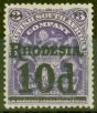 Old Postage Stamp from Rhodesia 1909 10d on 3d Dp Violet SG117 Fine Mtd Mint