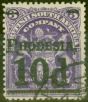 Old Postage Stamp from Rhodesia 1909 10d on 3s Dp Violet SG117 V.F.U