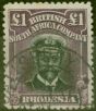 Old Postage Stamp from Rhodesia 1913 £1 Black & Purple SG242 Die II V.F.U