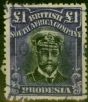 Rare Postage Stamp Rhodesia 1917 £1 Deep Black & Violet-Indigo SG255r Fine Used Fiscal Cancel
