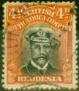 Rare Postage Stamp from Rhodesia 1918 4d Black & Dull Red SG262 Good Used