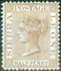 Collectible Postage Stamp from Sierra Leone 1876 1/2d Brown SG16 Fine Lightly Mtd Mint