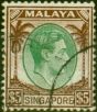 Rare Postage Stamp Singapore 1948 $5 Green & Brown SG15 Fine Used (Variants Available)