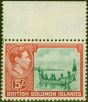Collectible Postage Stamp from Solomon Islands 1939 5s Emerald-Green & Scarlet SG71 Fine MNH