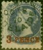 Valuable Postage Stamp from South Australia 1870 3d on 4d Dull Ultramarine SG91 Fine Used