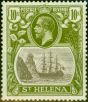 Rare Postage Stamp from St Helena 1923 10s Grey & Olive-Green SG112 V.F Lightly Mtd Mint