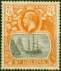 Old Postage Stamp from St Helena 1923 7s6d Grey-Brown & Yellow-Orange SG111 Fine Very Lightly Mtd Mint