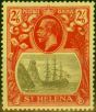 Valuable Postage Stamp from St Helena 1927 2s6d Grey & Red-Yellow SG109 V.F Very Lightly Mounted Mint