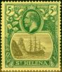 Rare Postage Stamp from St Helena 1927 5s Grey & Green-Yellow SG110 V.F Very Lightly Mounted Mint