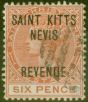 Valuable Postage Stamp from St Kitts & Nevis 1885 6d Orange-Brown SGR5 Fine Used