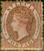 Collectible Postage Stamp St Lucia 1863 (1d) Lake SG5ax 'Wmk Reversed' Fine Unused (2)