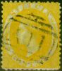 Old Postage Stamp St Lucia 1864 Chrome-Yellow SG12c Fine Used (2)
