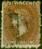 Collectible Postage Stamp from St Vincent 1869 1s Brown SG14 Used Fine