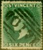 Collectible Postage Stamp from St Vincent 1871 6d Deep Green SG16 Fine Used