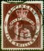 Rare Postage Stamp from St Vincent 1893 5s Brown-Lake SG53b Very Fine Used