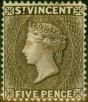 Rare Postage Stamp St Vincent 1897 5d Sepia SG62 Fine MM