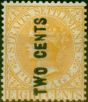 Collectible Postage Stamp Straits Settlements 1883 2c on 8c Orange SG57 Fine & Fresh MM