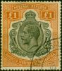 Valuable Postage Stamp from Tanganyika 1927 £1 Brown-Orange SG107 Good Used