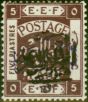 Rare Postage Stamp Transjordan 1923 0-5p on 5p Deep Purple SG73 Fine MM