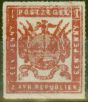 Rare Postage Stamp from Transvaal 1870 1d Crimson Over Inked Plate SG18b Good Unused