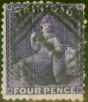 Old Postage Stamp Trinidad 1863 4d Bright Violet SG70 Used Good